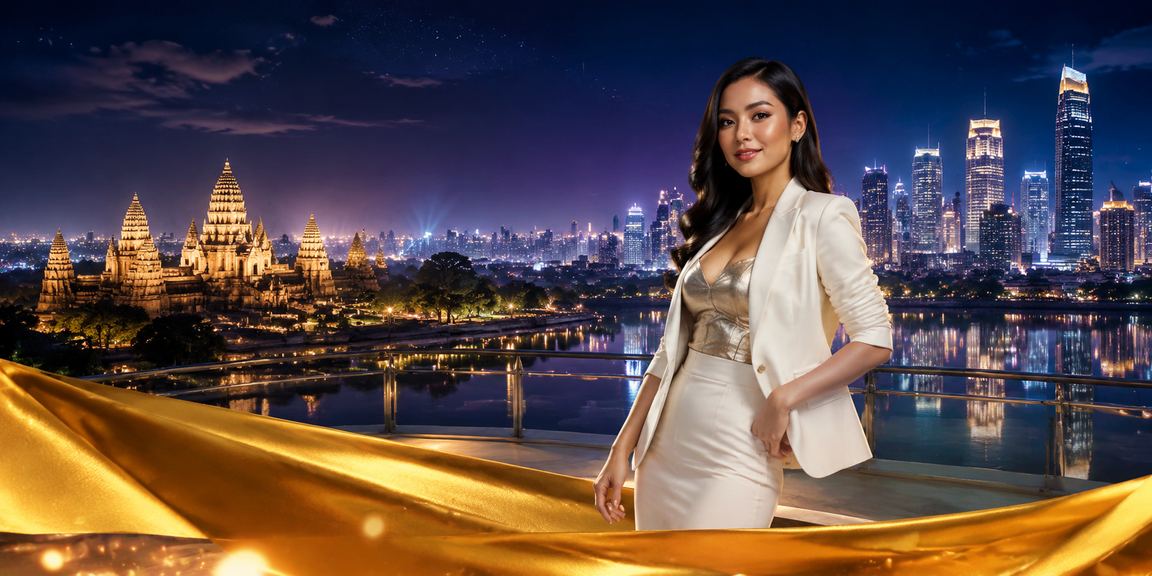 Model menampilkan bonus cashback dengan ekspresi antusias