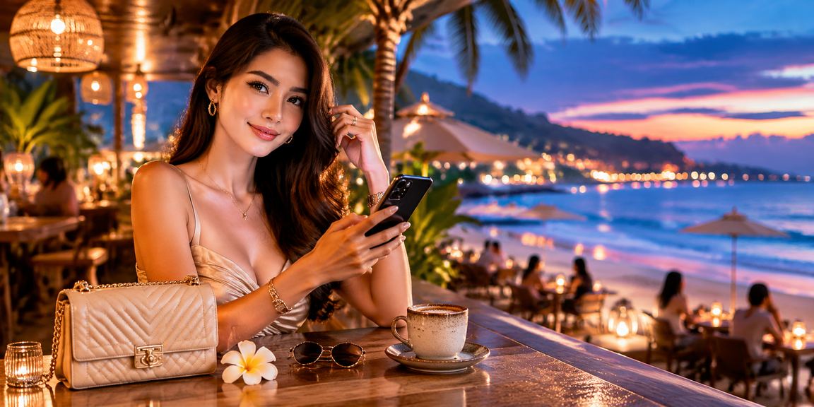 Pengguna VIP menikmati kopi sambil memantau bonus eksklusif di smartphone